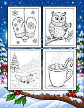 Load image into Gallery viewer, Cozy Christmas Coloring Book for Kids & Adults, Cute Animal Winter Holiday Activity Pages, Bold Easy Printed Paper Physical Christmas Gift