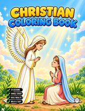 Load image into Gallery viewer, Christian Coloring Book for Adults Kids Boys Girls Teens, Bold and Easy Bible Story Designs, Single Sided Jesus Faith Devotional Gift