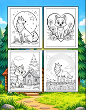 Load image into Gallery viewer, Cute Wolf Coloring Book for Kids and Adults, Bold and Easy Printed Coloring Book, 25 Single-Sided Wolf Designs, Animal Gift for All Ages