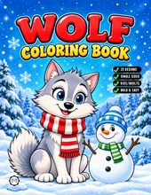 Load image into Gallery viewer, Cute Wolf Coloring Book for Kids and Adults, Bold and Easy Printed Coloring Book, 25 Single-Sided Wolf Designs, Animal Gift for All Ages
