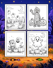 Load image into Gallery viewer, Halloween Coloring Book for Adults Kids, Printed Physical Book, 25 Bold Easy Spooky Designs, Single-Sided Pages, Perfect Halloween Gift