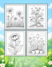 Load image into Gallery viewer, Botanical Coloring Book for Adults and Kids, Printed Physical Book, 25 Bold Easy Plant Designs, Single Sided Nature Art Therapy Gift