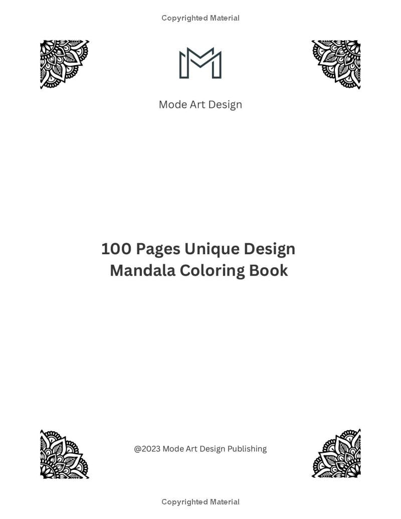 100 Magnificent Mandalas Coloring Book for Adults Coloring Book for Mandalas for Adults Women Men Kids Amazing Easy Mandalas for Girls Boys