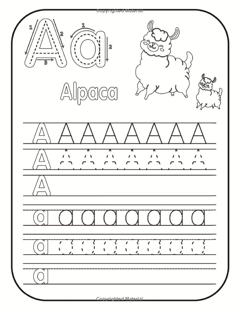 50 Pages Big Alphabet Letter Number Tracing Preschool Homeschool Kindergarten Handwriting Practice Learn to Write Preschool Alphabet Book