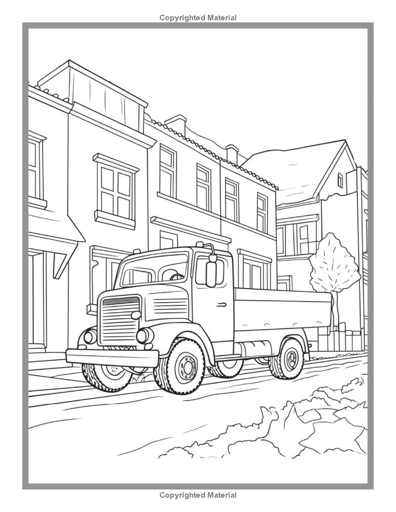 Truck Coloring Book For Adults Truck Coloring Pages Vehicle Coloring Book Gift Vehicle Coloring Book Adult Semi Truck Coloring Book For Kids