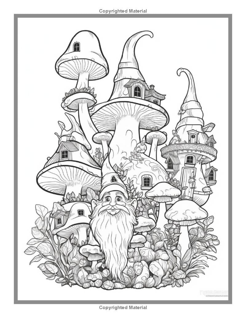 50 Pages Gnome Coloring Books For Adults Relaxation Fairy Gnome Coloring Book Cute Garden Gnome Spring Gnome Gift Ideas Gnome Gifts Book