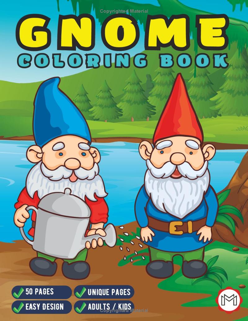 50 Pages Gnome Coloring Books For Adults Relaxation Fairy Gnome Coloring Book Cute Garden Gnome Spring Gnome Gift Ideas Gnome Gifts Book