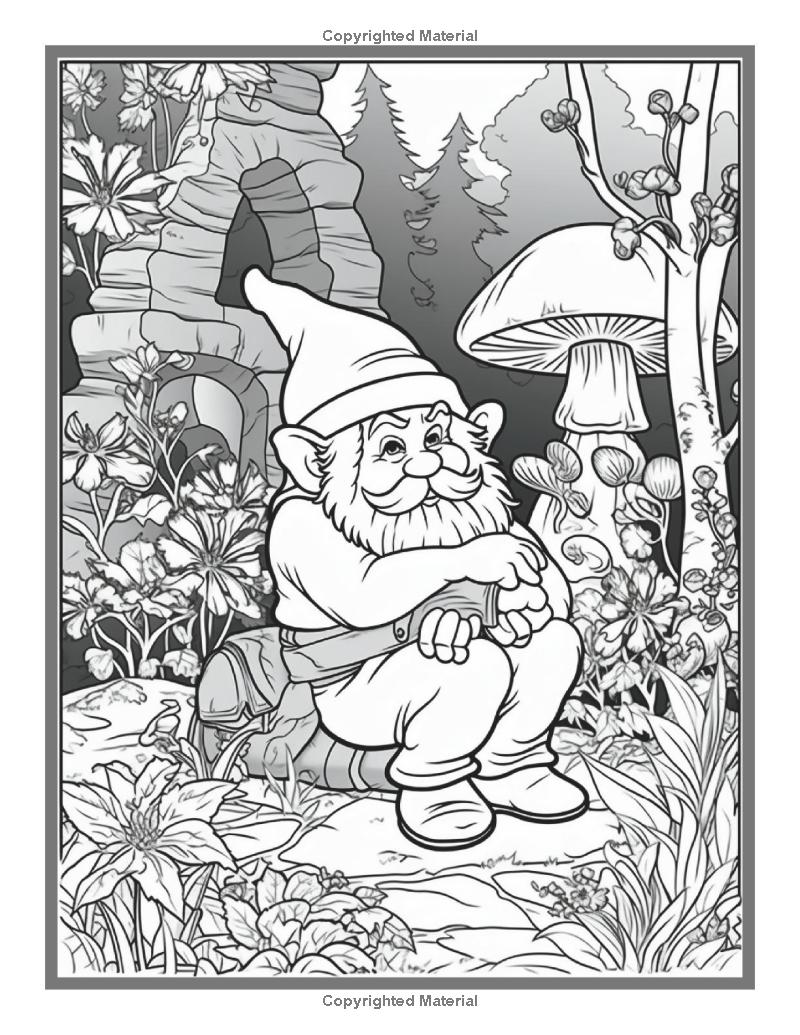 50 Pages Gnome Coloring Books For Adults Relaxation Fairy Gnome Coloring Book Cute Garden Gnome Spring Gnome Gift Ideas Gnome Gifts Book