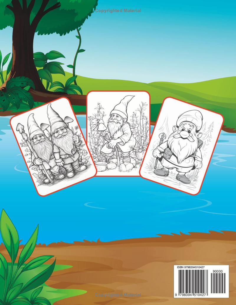 50 Pages Gnome Coloring Books For Adults Relaxation Fairy Gnome Coloring Book Cute Garden Gnome Spring Gnome Gift Ideas Gnome Gifts Book