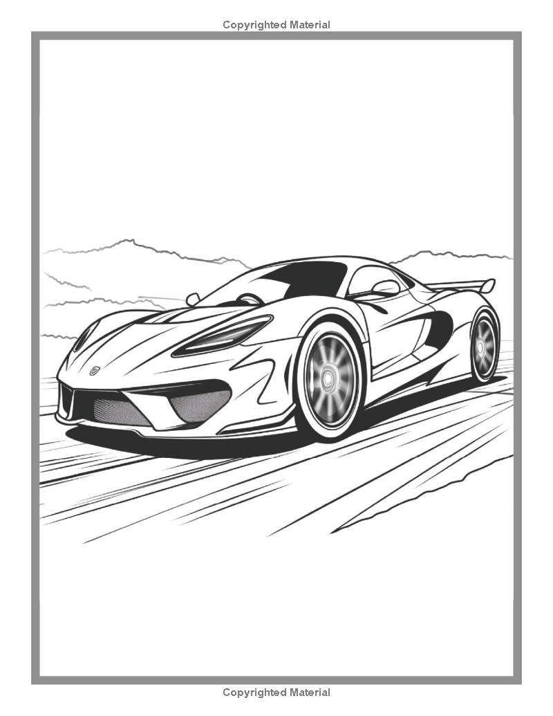 50 Pages Dream Super Car Fun Sports Cars Coloring Book Pages Car Coloring Book For Adults Car Coloring Book Sheets Race Car Coloring Book