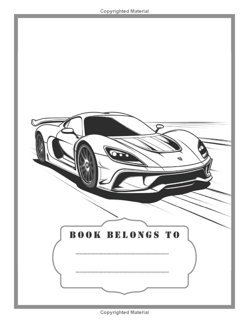 50 Pages Dream Super Car Fun Sports Cars Coloring Book Pages Car Coloring Book For Adults Car Coloring Book Sheets Race Car Coloring Book