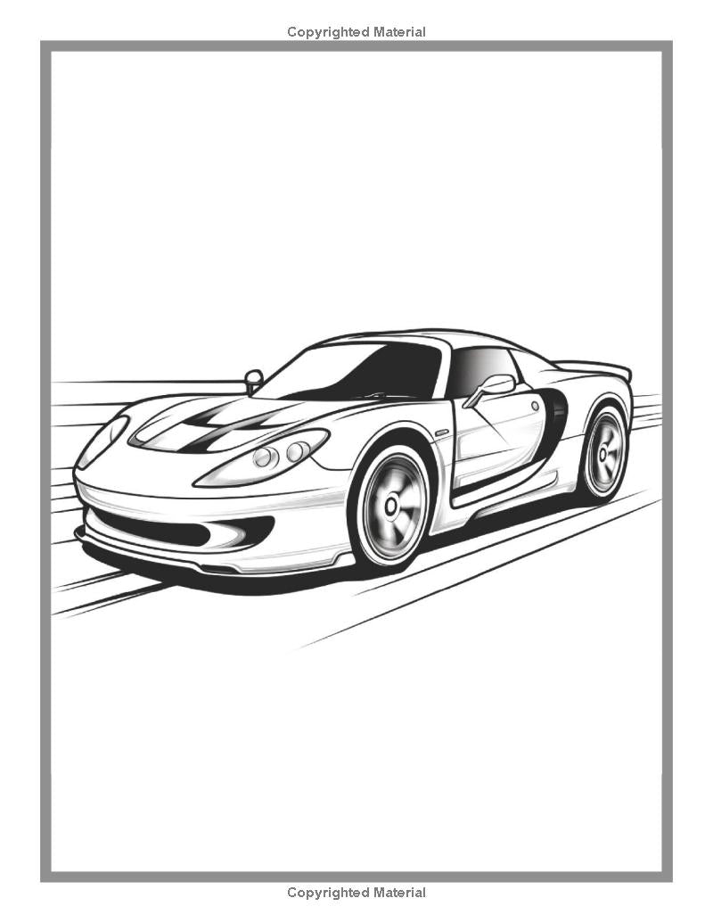 50 Pages Dream Super Car Fun Sports Cars Coloring Book Pages Car Coloring Book For Adults Car Coloring Book Sheets Race Car Coloring Book