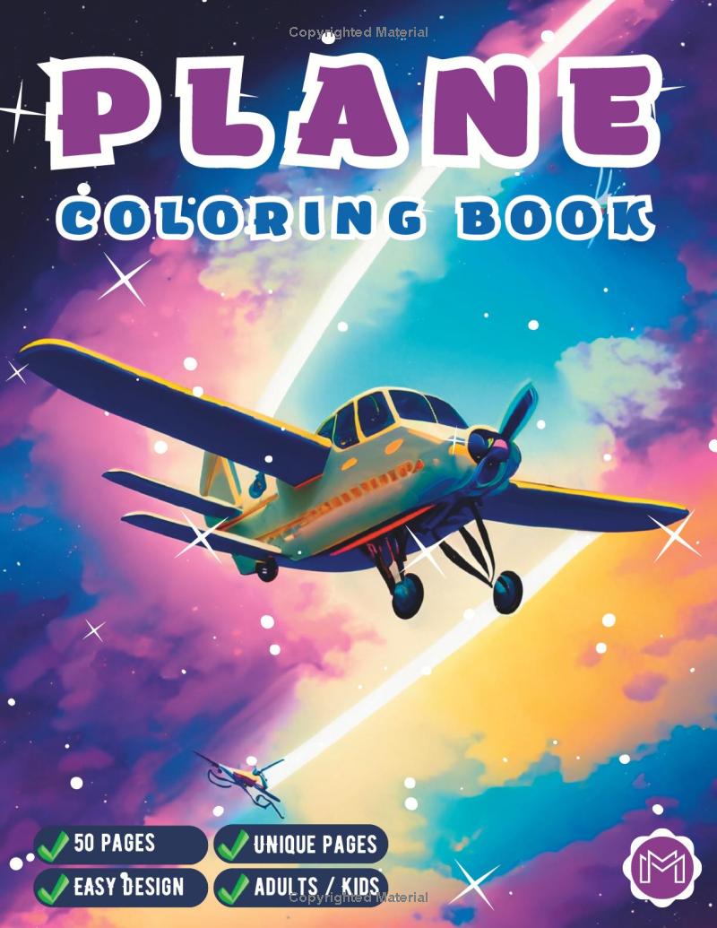 Cute Aesthetic Aviation Plane Coloring Book For Anxiety Adult Coloring 50 Pages Airplane Coloring Sheets Pages Airplanes Coloring Book