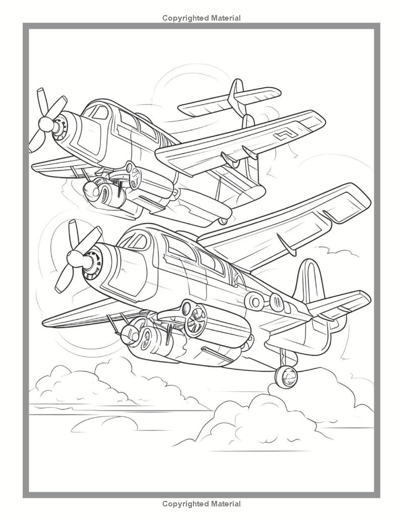 Cute Aesthetic Aviation Plane Coloring Book For Anxiety Adult Coloring 50 Pages Airplane Coloring Sheets Pages Airplanes Coloring Book