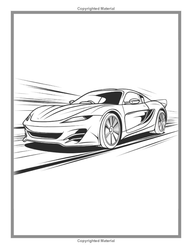 50 Pages Dream Super Car Fun Sports Cars Coloring Book Pages Car Coloring Book For Adults Car Coloring Book Sheets Race Car Coloring Book