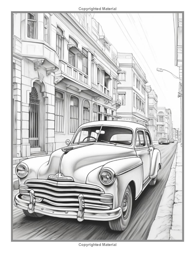 50 Pages Retro Old Vintage Classic Car Coloring Book For Adults Car Guy Classic Car Coloring Book Vintage Race Vehicle Coloring Sheets