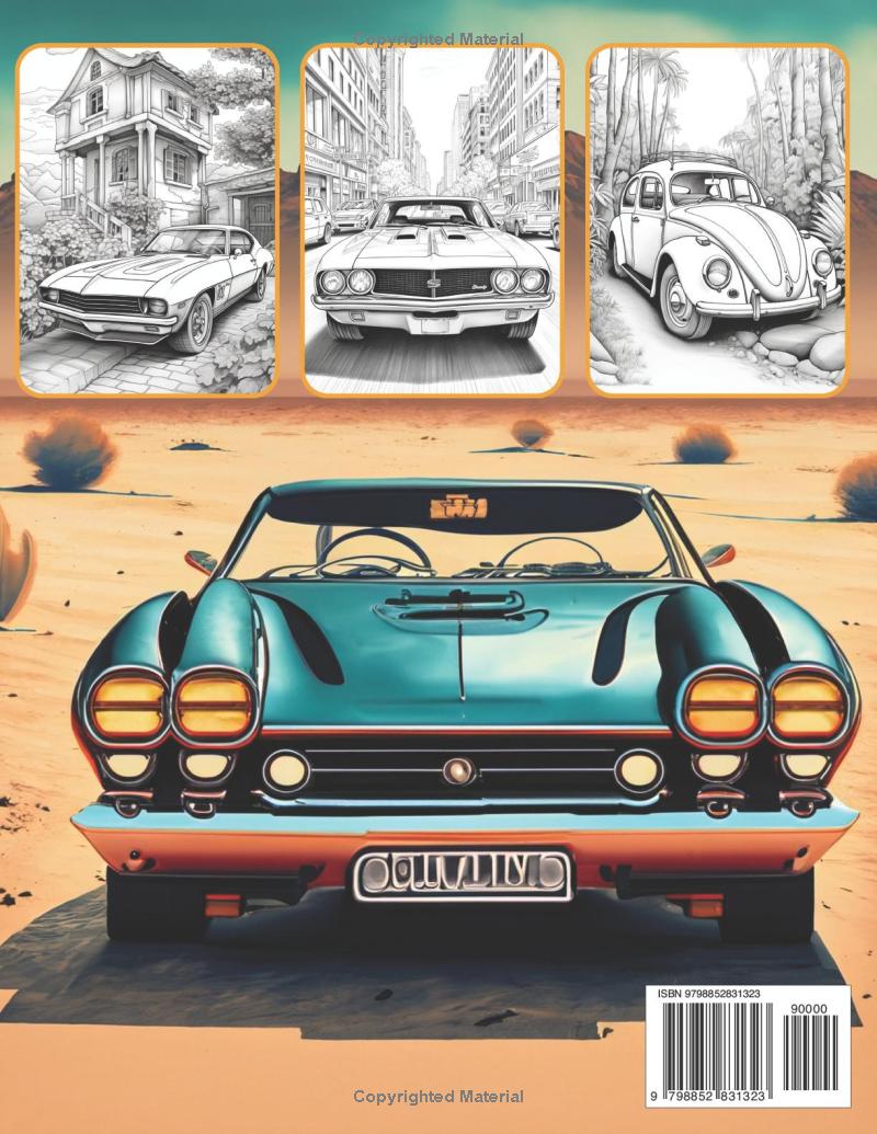 50 Pages Retro Old Vintage Classic Car Coloring Book For Adults Car Guy Classic Car Coloring Book Vintage Race Vehicle Coloring Sheets