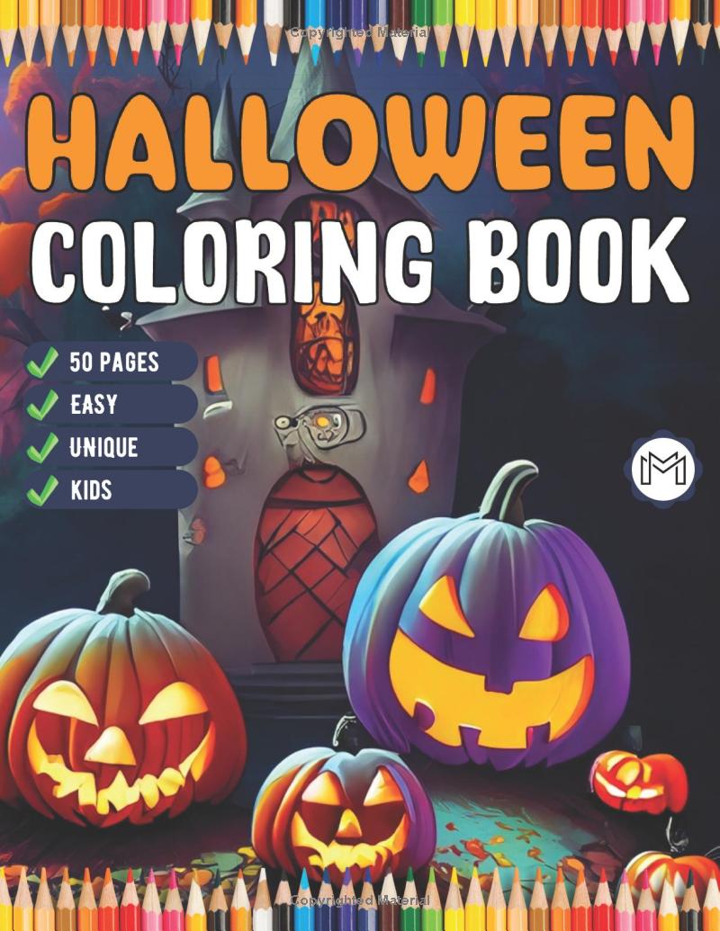 50 Pages Halloween Coloring Book for Kids Halloween Coloring Books for Kids Ages 8-12 Ghost Halloween Coloring Book for Kids Ages 4-8 Gift