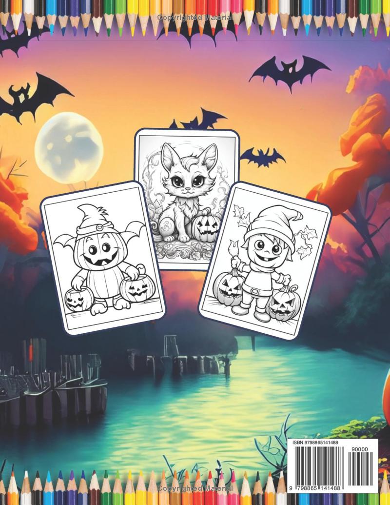 50 Pages Halloween Coloring Book for Kids Halloween Coloring Books for Kids Ages 8-12 Ghost Halloween Coloring Book for Kids Ages 4-8 Gift