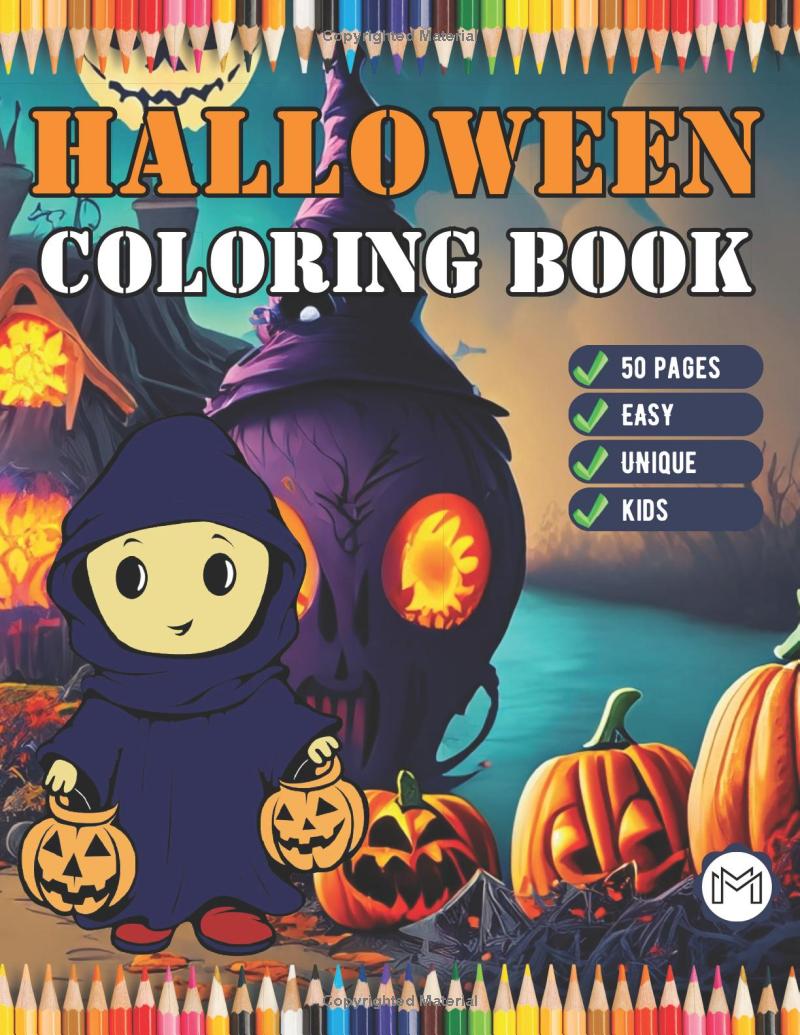 50 Pages Halloween Coloring Book for Kids Halloween Coloring Books for Kids Ages 8-12 Ghost Halloween Coloring Book for Kids Ages 4-8 Gift