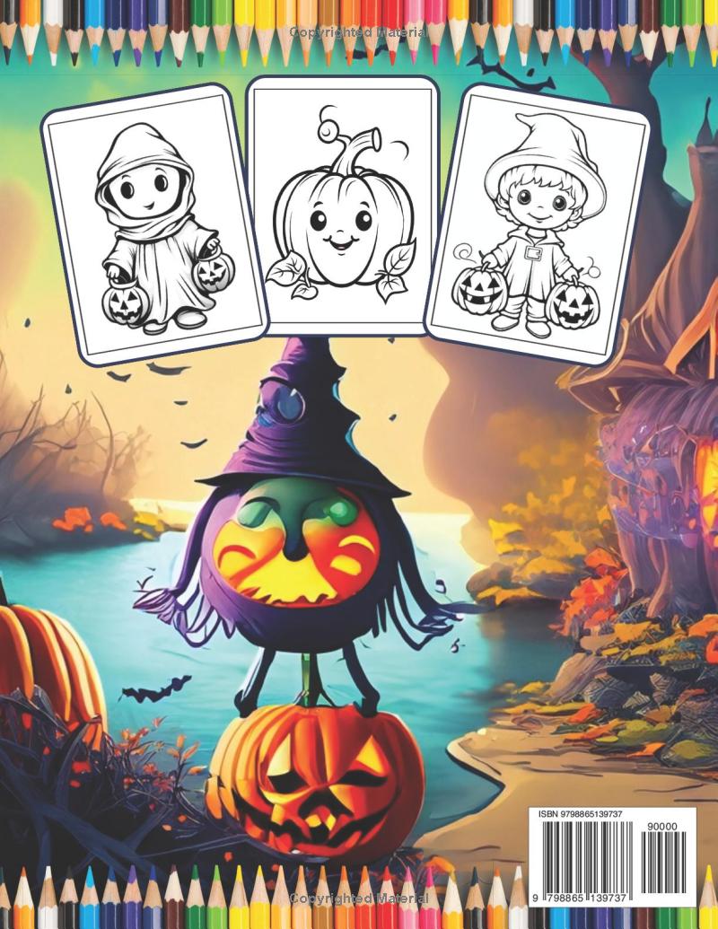 50 Pages Halloween Coloring Book for Kids Halloween Coloring Books for Kids Ages 8-12 Ghost Halloween Coloring Book for Kids Ages 4-8 Gift