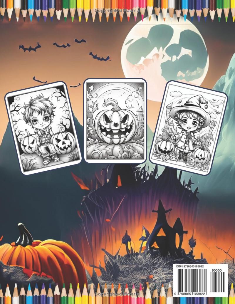 50 Pages Halloween Coloring Book for Kids Halloween Coloring Books for Kids Ages 8-12 Ghost Halloween Coloring Book for Kids Ages 4-8 Gift