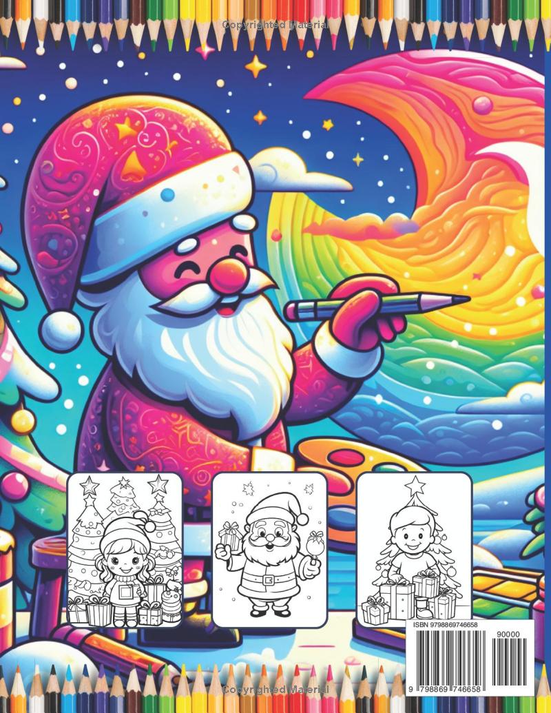 Santa Claus Happy Christmas Coloring Book for Kids Adults Men Women: 50 Pages Merry Christmas Coloring Sheets Christmas Coloring Book Gift