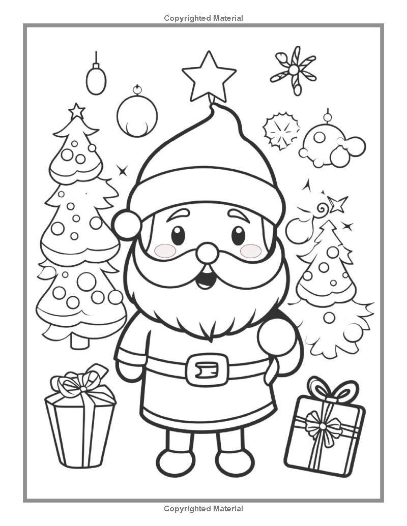 Santa Claus Happy Christmas Coloring Book for Kids Adults Men Women: 50 Pages Merry Christmas Coloring Sheets Christmas Coloring Book Gift