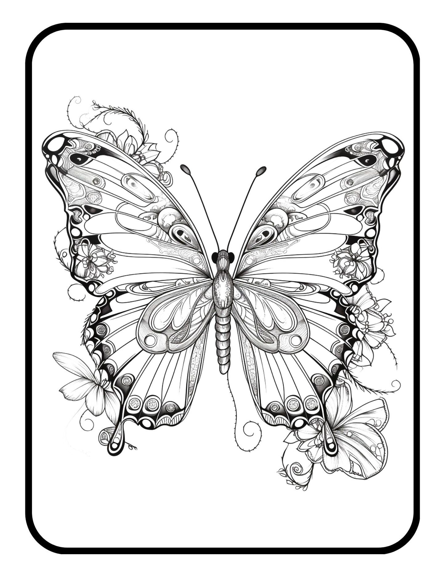Beautiful Butterfly Coloring Book For Adults Kids 50 Pages Coloring Pages Gift Beautiful Butterfly Painting Activity Animal Coloring Sheets