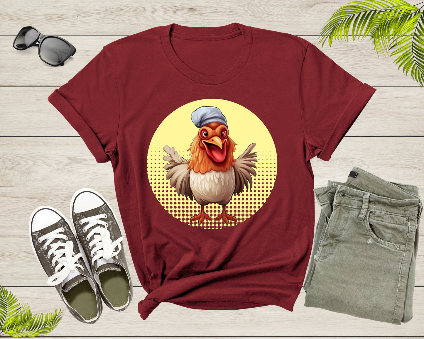 Funny Chicken Chef Gift For Chicken Lovers Cute Rooster T-shirt Farm Life Farmer Chicken Shirt For Men Women Kids Boys Girls Youth Tshirt