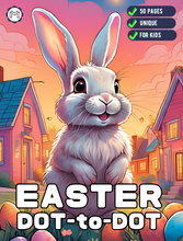 Load image into Gallery viewer, Easter Lover Dot to Dot Book 50 Pages Easter Bunny Rabbit and Eggs Dot to Dot Activity Coloring Book Gift for Kids Preschool Ages Boys Girls