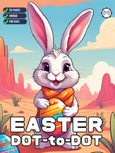 Load image into Gallery viewer, 50 Pages Bold and Easy Dot to Dot Easter Drawing Worksheets Book Easter Bunny Rabbit and Eggs Dot to Dot Activity Coloring Book Gift Kids