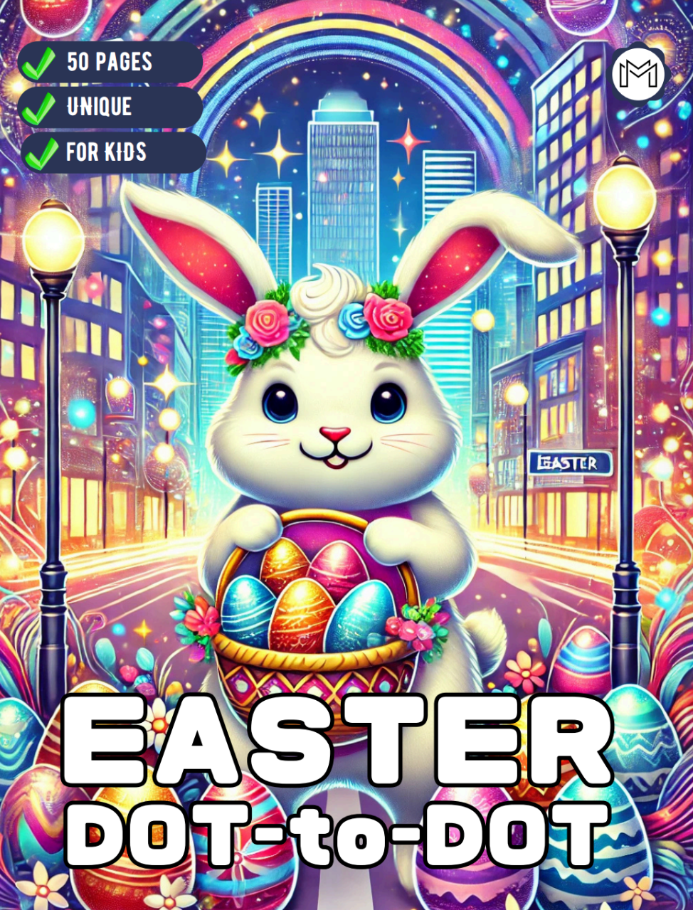 Easter Lover Dot to Dot Book 50 Pages Easter Bunny Rabbit and Eggs Dot to Dot Activity Coloring Book Gift for Kids Boys Girls Teens