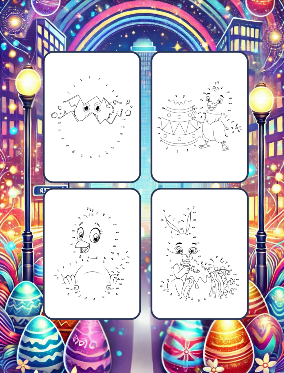 Easter Lover Dot to Dot Book 50 Pages Easter Bunny Rabbit and Eggs Dot to Dot Activity Coloring Book Gift for Kids Boys Girls Teens