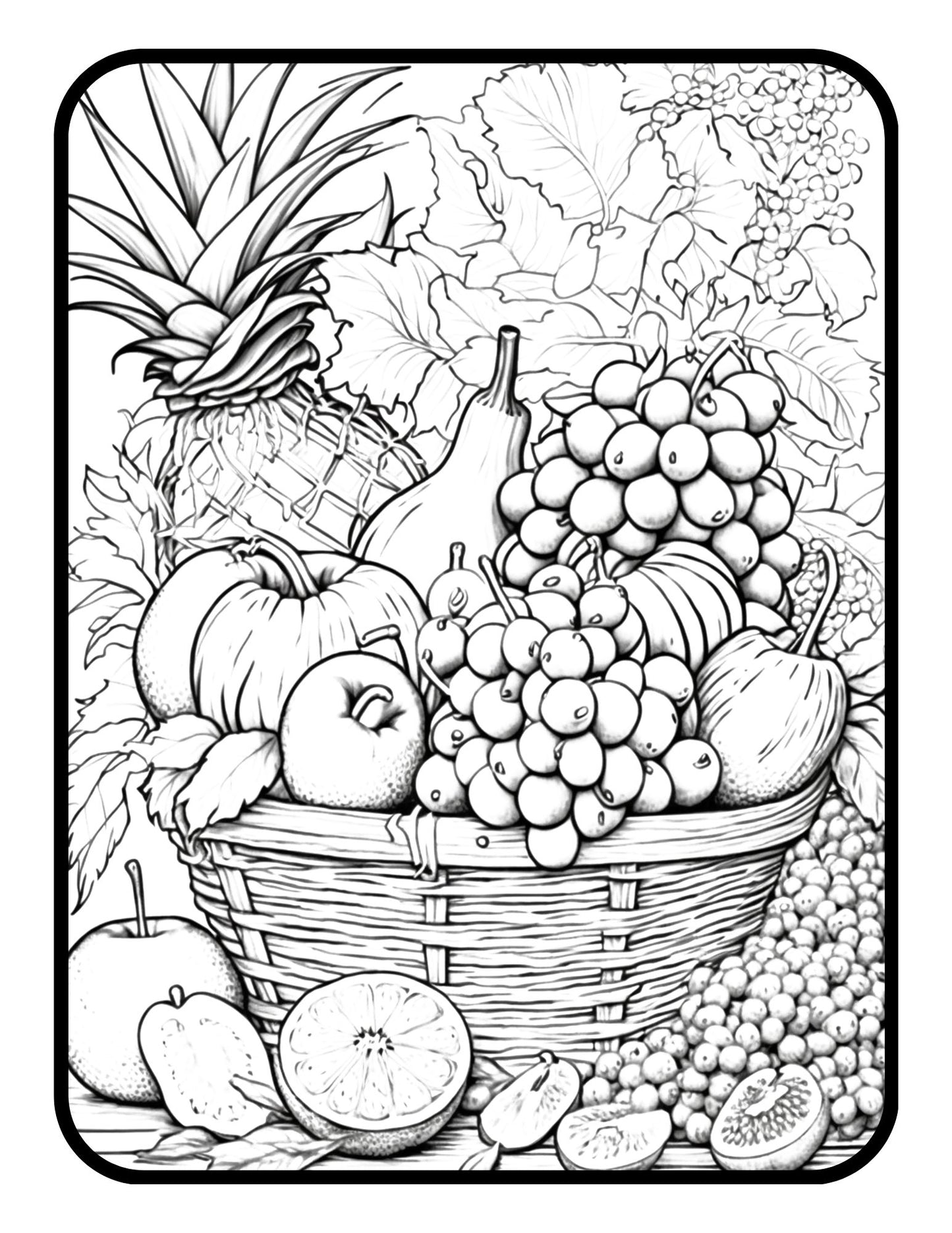 Fruit Coloring Book For Adults Kids Boys Girls 50 Pages Tropical Fruits Coloring Book Fruit Lovers Mothers Day Gifts Coloring Pages Book