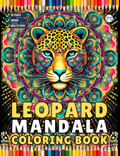 Load image into Gallery viewer, 50 Pages Bold and Easy Leopard Animal Mandala Coloring Book Gift for Adults Kids Men Women Boys Girls Teens Youth Leopard Lover Mandala