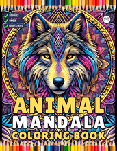 Load image into Gallery viewer, Bold and Easy Animal Mandala Coloring Book Gift for Adults Kids Men Women Boys Girls Teens Youth 50 Pages Animal Mandala Activity Book