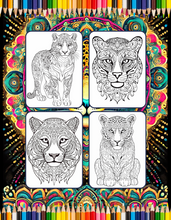 Load image into Gallery viewer, 50 Pages Bold and Easy Leopard Animal Mandala Coloring Book Gift for Adults Kids Men Women Boys Girls Teens Youth Leopard Lover Mandala