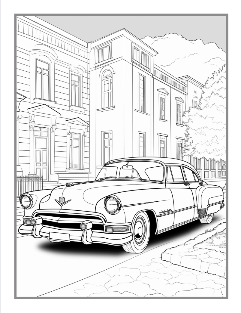 Vintage Old Classic Car Coloring Book for Adults And Kids 50 Pages Classic Car Coloring Pages Classic Car Enthusiasts Old Car Coloring Book