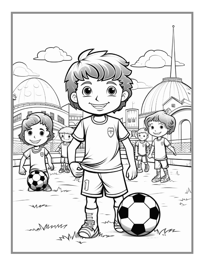 Soccer Player Coloring Activity Book Gift for Adults Kids Boys Girls 50 Pages Soccer Player Field Soccer Ball Coloring Pages Coloring Book