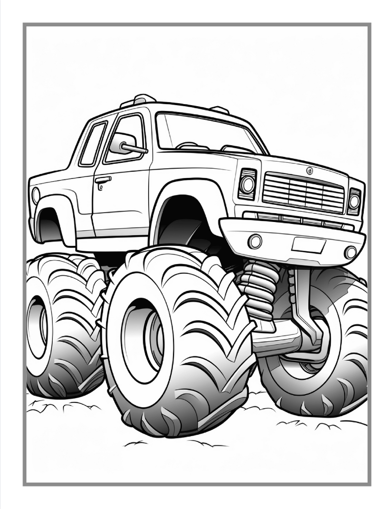 Monster Truck Coloring Book for Kids Children and Adults 50 Pages Monster Truck Coloring Activity Book Kids Ages 8-12 Truck Coloring Book