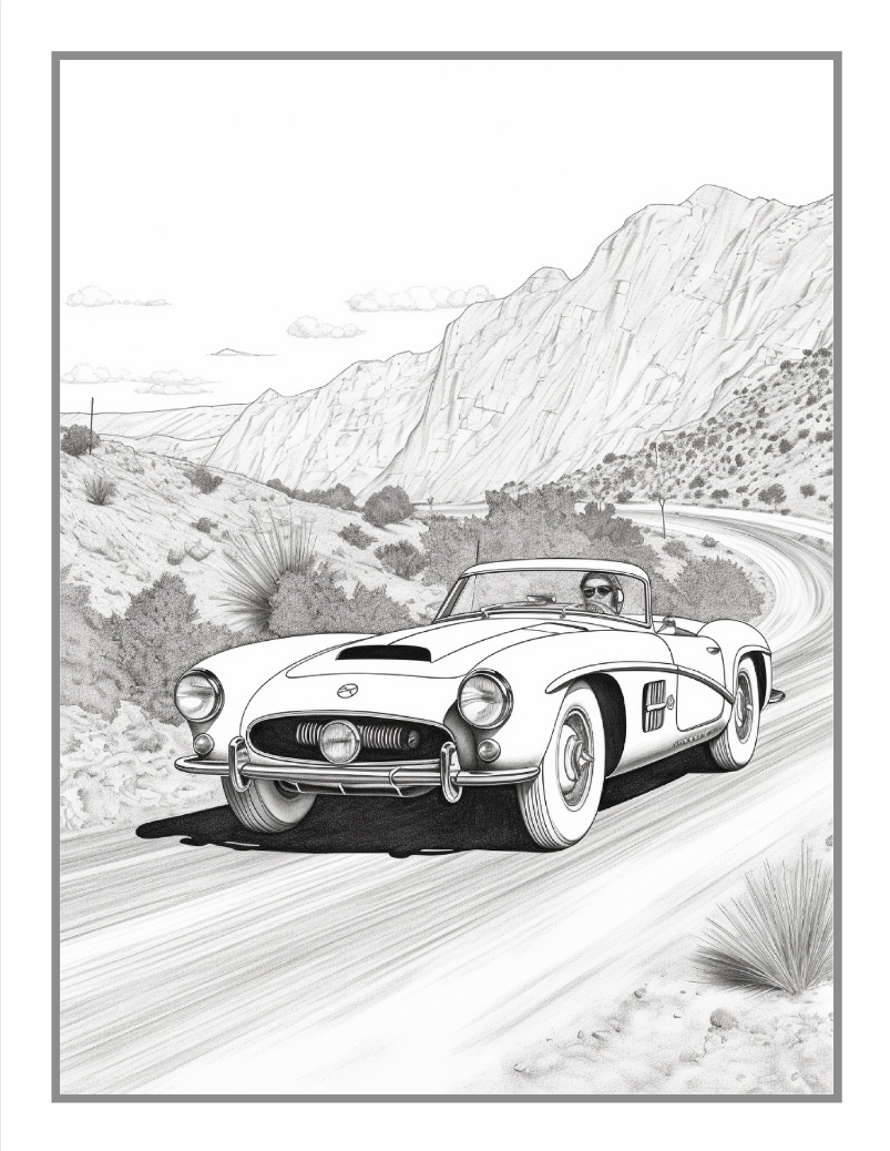 Old Vintage Classic Car Coloring Book for Adults And Kids 50 Pages Classic Car Coloring Pages Classic Car Enthusiasts Old Car Coloring Book