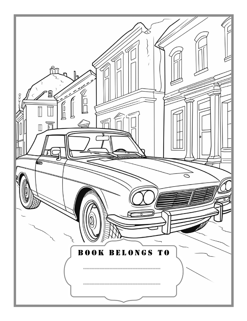 Vintage Old Classic Car Coloring Book for Adults And Kids 50 Pages Classic Car Coloring Pages Classic Car Enthusiasts Old Car Coloring Book