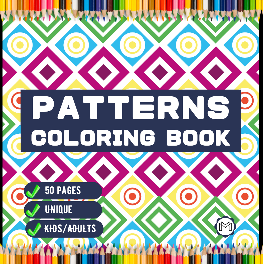 50 Pages Patterns Coloring Book Gift for Adults Men Women Kids Boys Girls Teens Youth Comfy Patterns Bold and Easy Coloring Simple Pattern