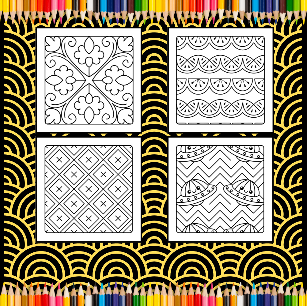 50 Pages Patterns Coloring Book Gift for Adults Men Women Kids Boys Girls Teens Youth Mindful Simple Pattern Shapes Coloring Activity Book