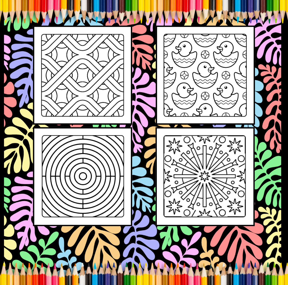 50 Pages Patterns Coloring Book Gift for Adults Men Women Kids Boys Girls Teens Youth Comfy Patterns Bold and Easy Coloring Simple Pattern