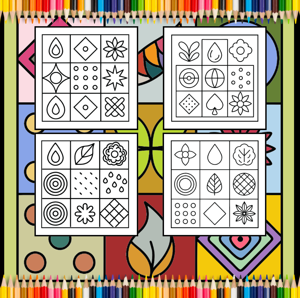 50 Pages Patterns Coloring Book Gift for Adults Men Women Kids Boys Girls Teens Youth Mindful Simple Pattern Shapes Coloring Activity Book