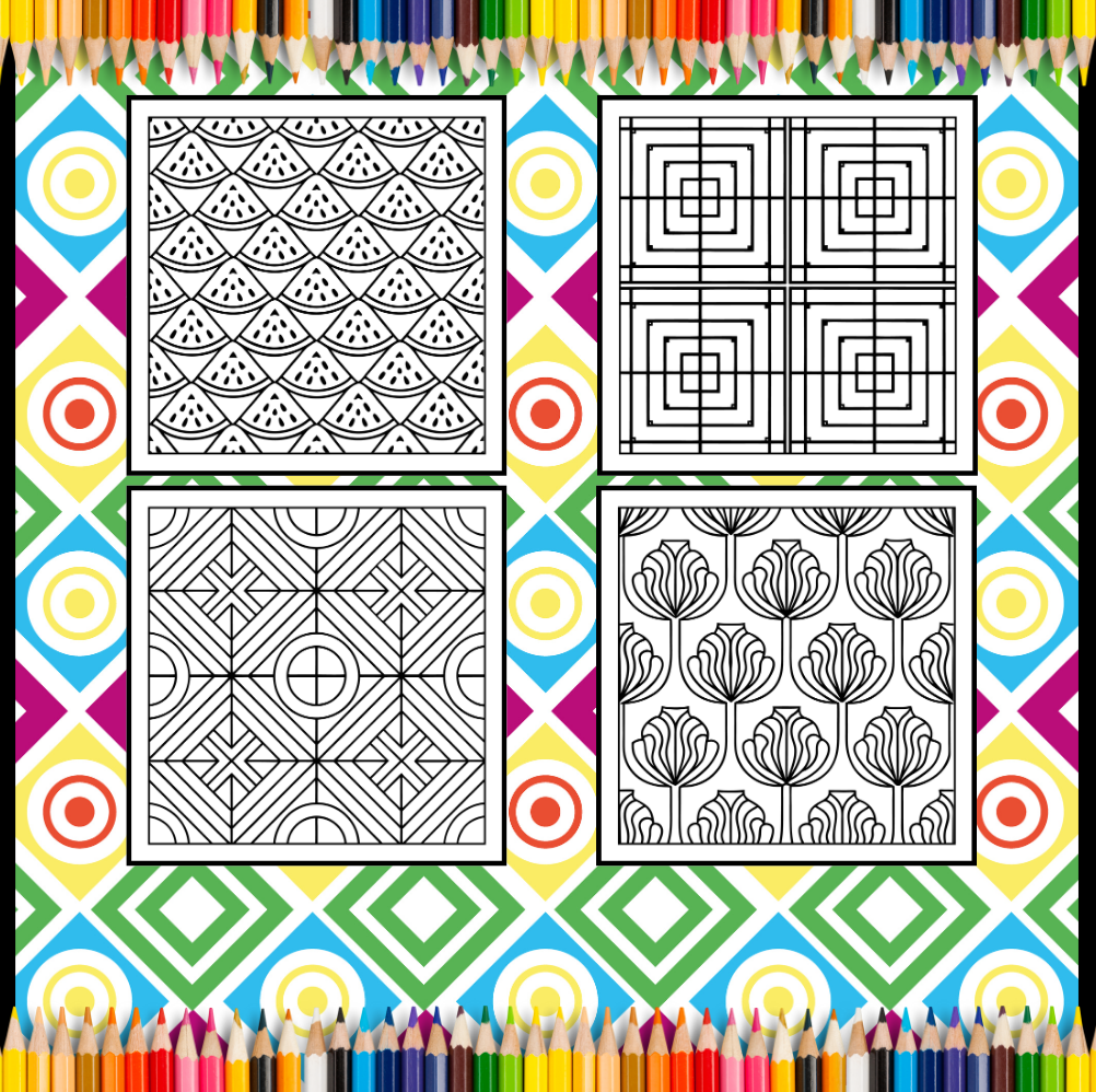 50 Pages Patterns Coloring Book Gift for Adults Men Women Kids Boys Girls Teens Youth Comfy Patterns Bold and Easy Coloring Simple Pattern