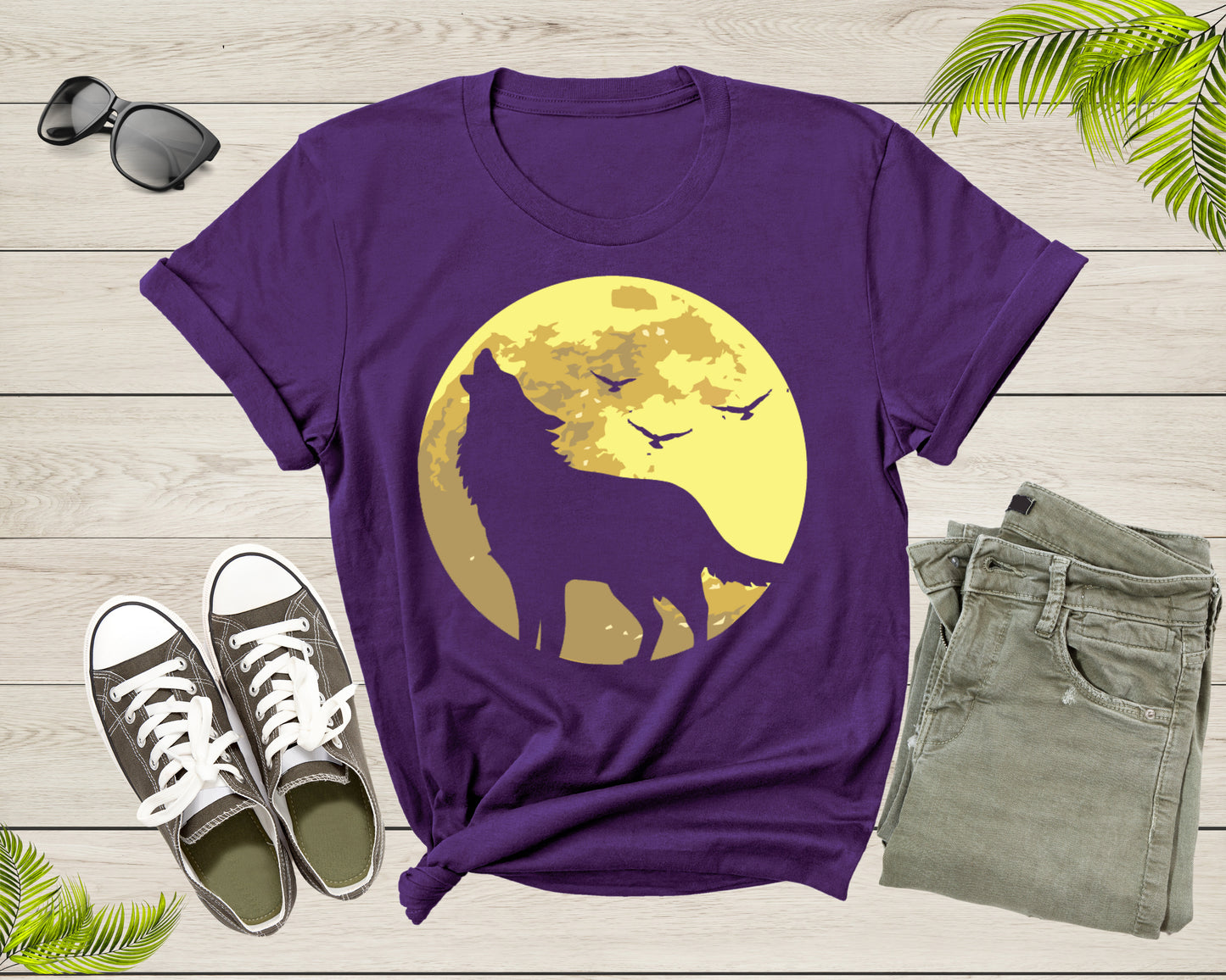 Lone Wolf Howling At Moon Gift For Men Women Kids Boys Girls T-shirt Mountain Wolf Moon Shirt Girls Boys Youth Wolf Graphic Design Tshirt
