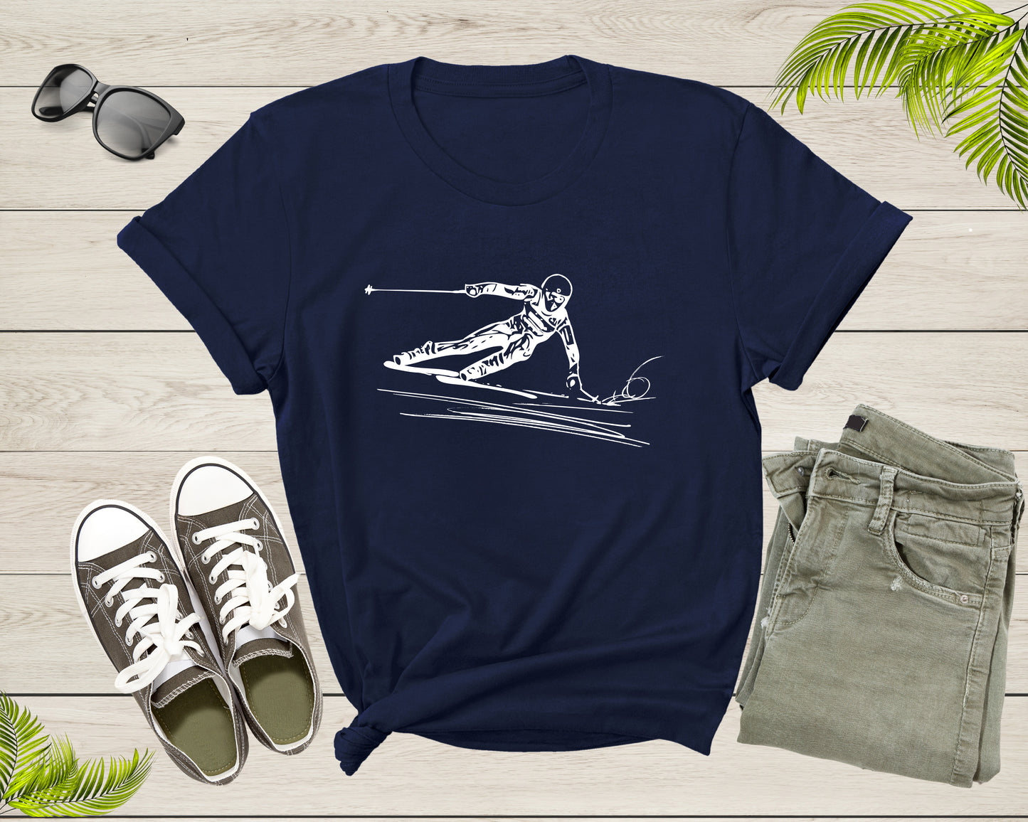 Extreme Sports Skiing Snow Winter Ski Downhill Slalom Skier T-Shirt Ski Lover Gift T Shirt for Men Women Kids Boys Girls Graphic Tshirt